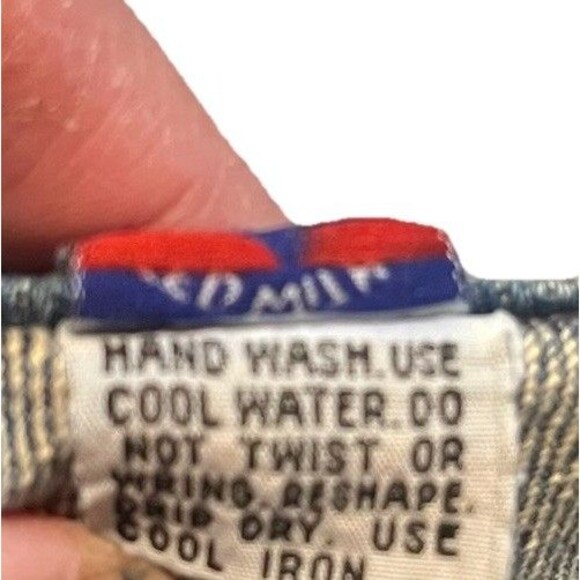 Vintage 80s Cropped Denim Jacket Studded Rhinestone Buttons USA Made Opal Size S - Picture 15 of 16